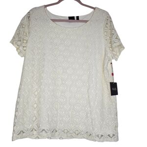 Rafaella Lace Overlay Blouse